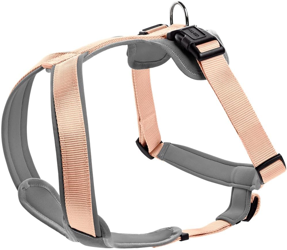 HUNTER Hundegeschirr NEOPREN, Farbe: pfirsich/grau, strapazierfähiges Nylon, mit weichem Neopren gep