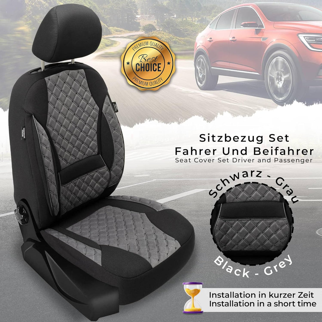 BREMER SITZBEZÜGE Mass Sitzbezüge Schonbezüge für Mercedes GLK X204 TK609 TK609 - Dunkelgrau / Schwa