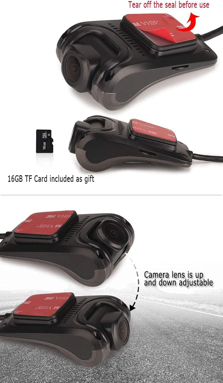 ERISIN HD 1080P 150° Weitwinkel Mini Auto Dashcamera Wasserdicht USB Dashcam Auto DVR Recorder Nacht