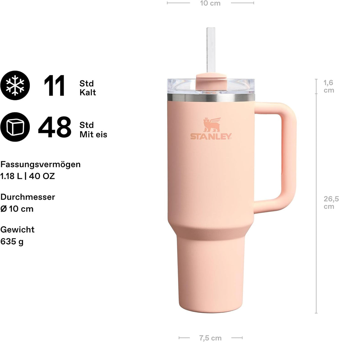 STANLEY 1913 Quencher H2.0 Flowstate Trinkflasche Mit Strohhalm 1.2L - Thermobecher Kühlt 11 Stunden