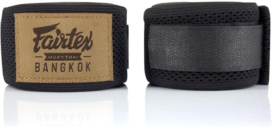 Fairtex HW4 Elastische Handbandagen 180" Schwarz, 180" Schwarz