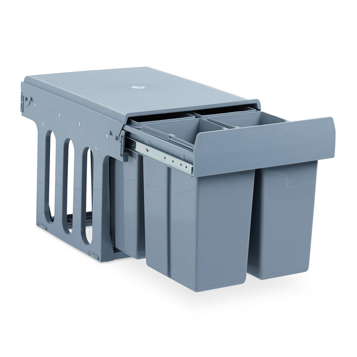 Relaxdays Einbaumülleimer Küche, Auszug, Müllsystem Unterschrank, Kunststoff, 4x je 8 l, HBT: 35,1 x