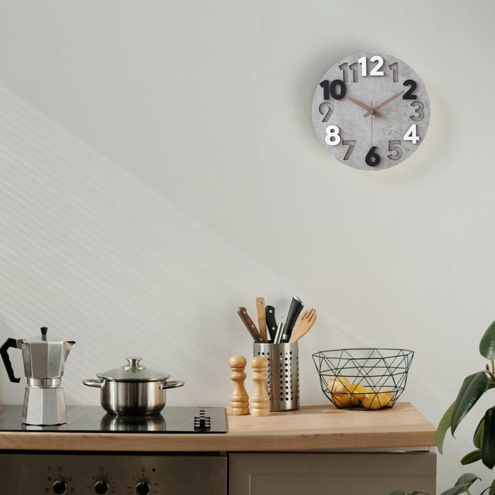 Stellarize Wanduhr Gross Ohne Tickgeräusche Modern Holz 3D Küchenuhr für Wohnzimmer Kinderzimmer Bür