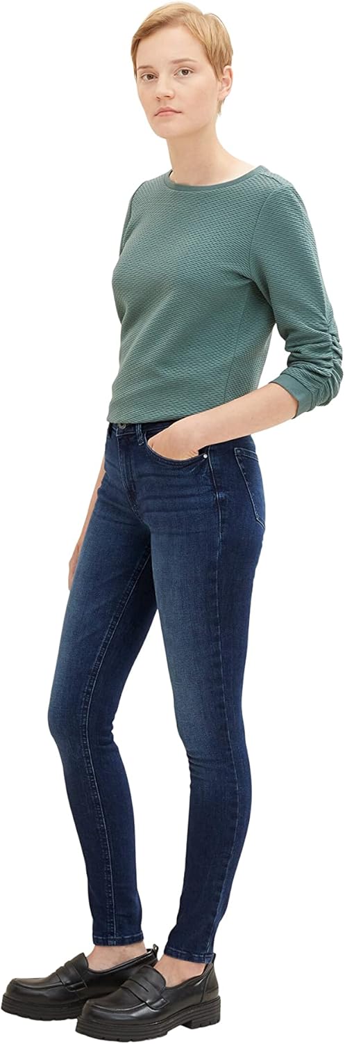 TOM TAILOR Denim Damen Nela Extra Skinny Jeans 29W / 32L 10120 - Used Dark Stone Blue Denim, 29W / 3