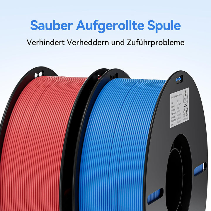 Creality Ender PLA Filament 12er-Pack 1,75mm – Je 2× Schwarz, Weiss, Grau, Blau, Rot, Gelb – Für 3D-