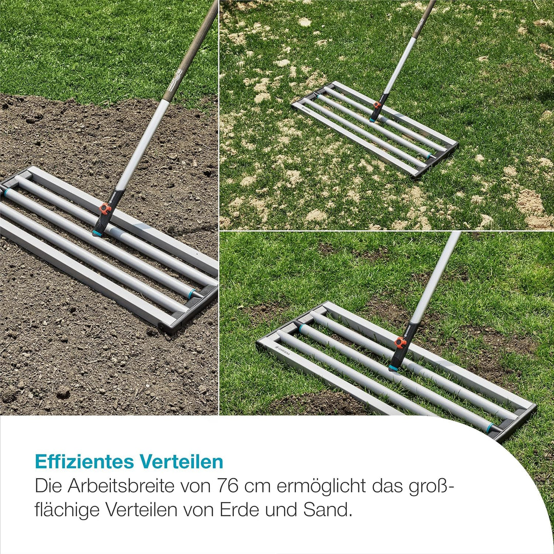 Gardena combisystem Rasen Rakel 76 cm, Nivellierrechen für effiziente Rasenpflege, für alle combisys