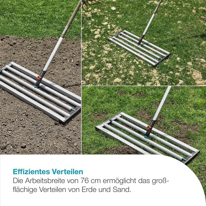 Gardena combisystem Rasen Rakel 76 cm, Nivellierrechen für effiziente Rasenpflege, für alle combisys