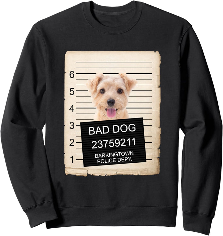 Norfolk Terrier Dog mug shot bad dog Sweatshirt