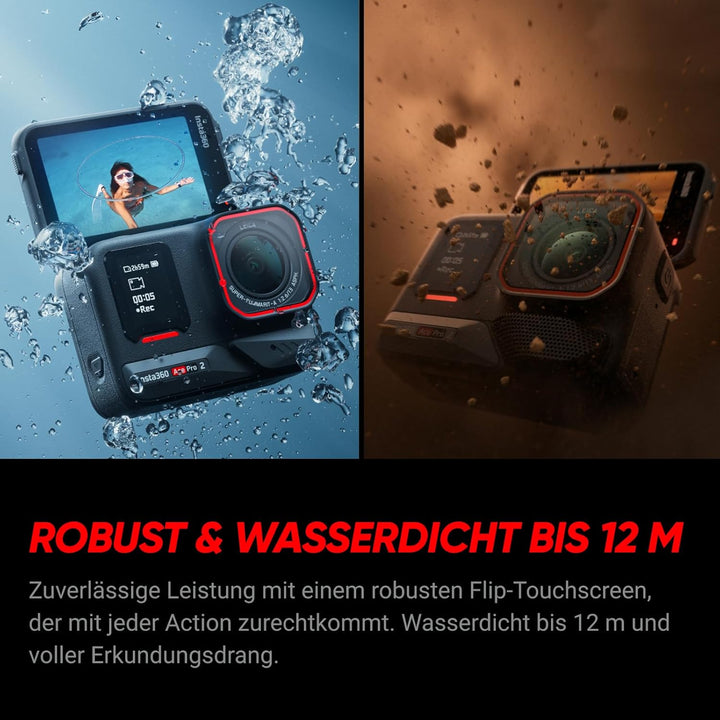 Insta360 Ace Pro 2 Vlog Bundle- 8K wasserdichte Actionkamera mit Leica entwickelt, 1/1,3" Sensor, Du
