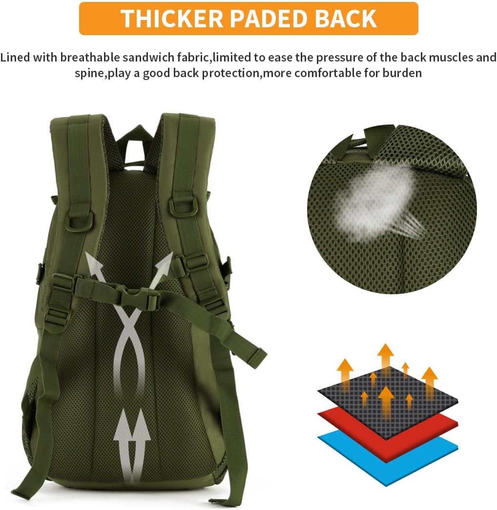 VINBAGGE Rucksack Molle Taktische Motorrad Wanderrucksack Outdoor Wasserdicht Trekkingrucksack 25L C