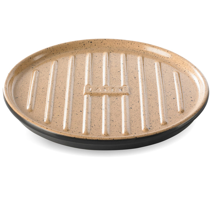 Römertopf Grillplatte aus Keramik, Plancha rund mit Grillstegen Ø 31,5 cm Ø 32,5 cm, Ø 32,5 cm
