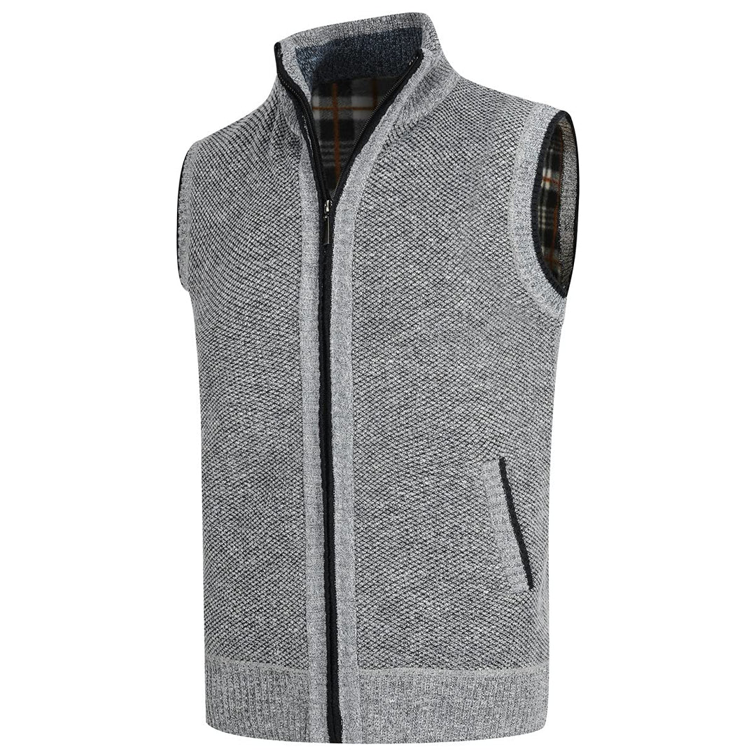 YOUTHUP Herren Weste Fleece Fütterung Winter Frühling Strickjacke Ärmellose Fleecejacke Stehkragen S