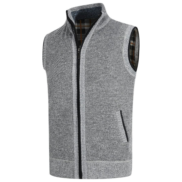 YOUTHUP Herren Weste Fleece Fütterung Winter Frühling Strickjacke Ärmellose Fleecejacke Stehkragen S
