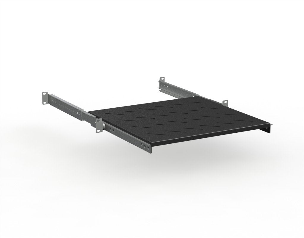 Rack Magic - 1HE Fachboden - Ausziehbar - 19" Rackablage für 19 Zoll Rack - bis 50kg 650-800mm Tiefe