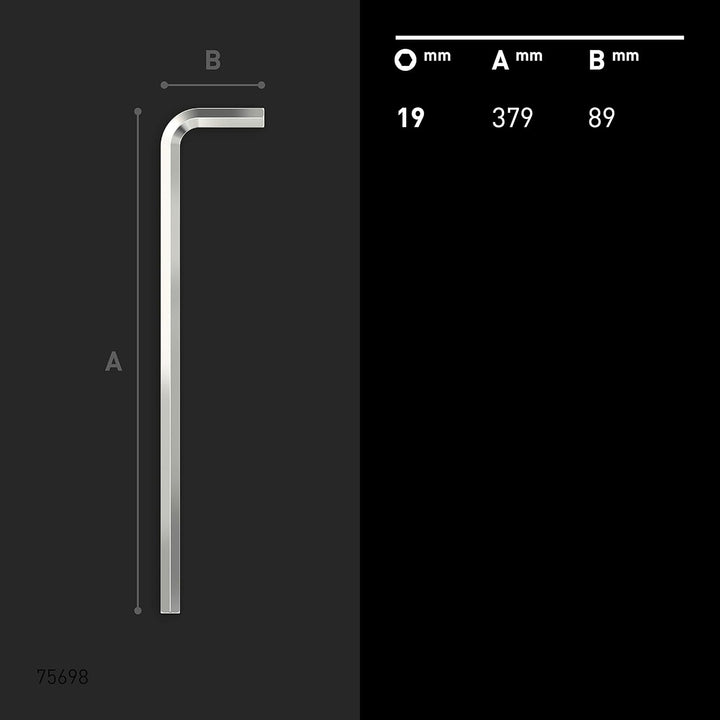 INBUS® 75698 Winkelschraubendreher (Extra lang) 19mm — Made in Germany 19 mm, 19 mm