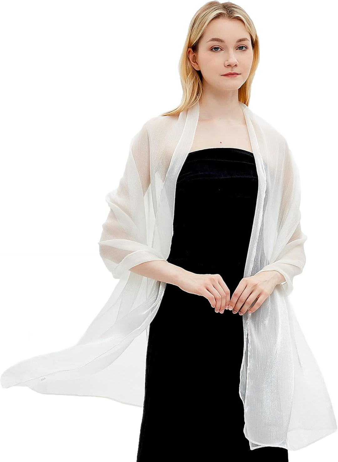 Gragengs Damen Schals und Wraps für Abendkleider Leichte Sheer Crepe Tücher Shimmer Hochzeit Party S