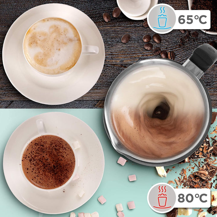 Duronic MF500 BK elektrischer Milchaufschäumer, 500 ml Behälter Milchaufschäumer Induktion, automati