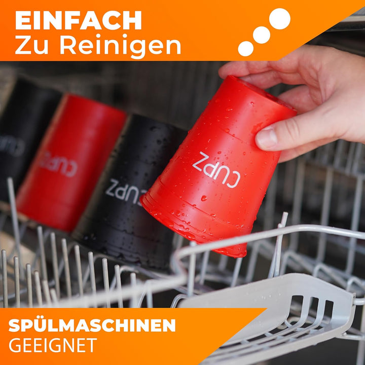 CUPZ - ESTD. 2022 - Becher Set 22 Hartplastikbecher - Wiederverwendbar und Spülmaschinenfest - Perfe