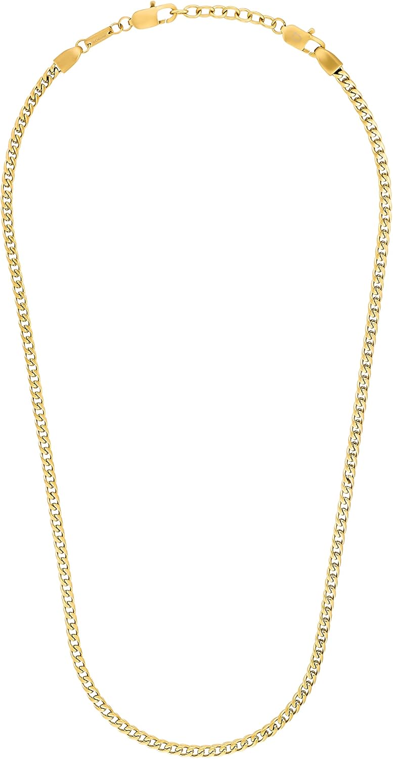 s.Oliver Halskette Edelstahl Herren Halsschmuck, 55+5 cm, Gold, Kommt in Schmuck Geschenk Box, 20339