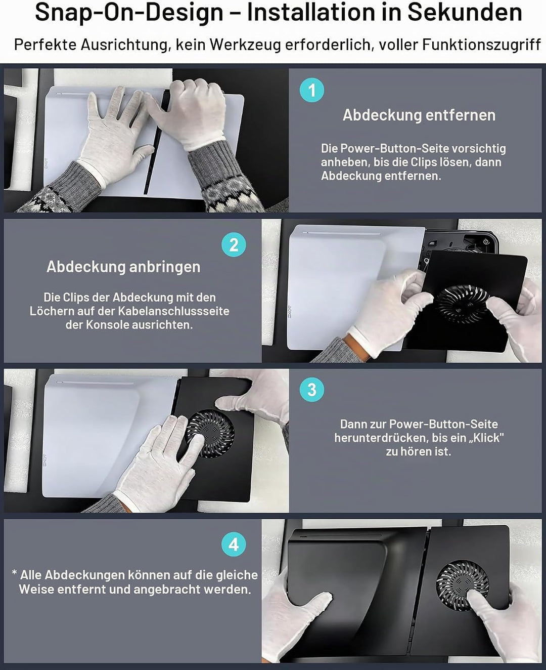 Joso Frontblende mit Kühlungsöffnung für PS5 Slim Disc Edition, Kratzfeste und staubdichte Ersatzabd