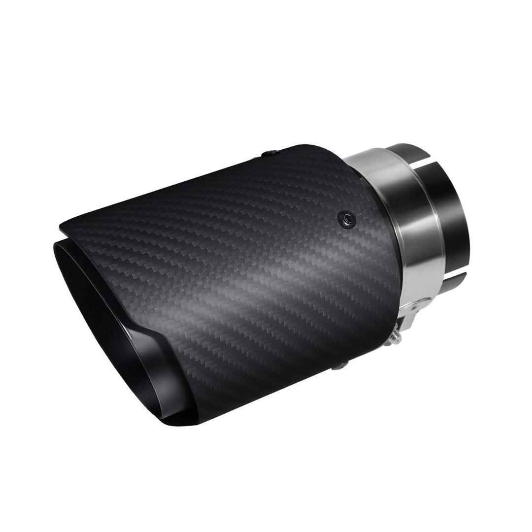 Krtopo 63mm Auspuffspitzen Auspuff Edelstahl und Glänzende Kohlefaser Auto Auspuff Endrohr, Einlass
