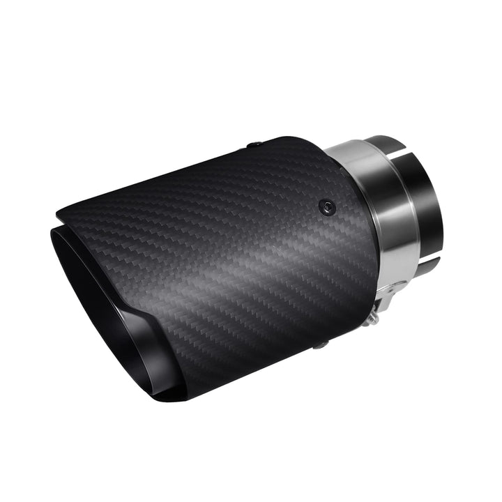 Krtopo 63mm Auspuffspitzen Auspuff Edelstahl und Glänzende Kohlefaser Auto Auspuff Endrohr, Einlass