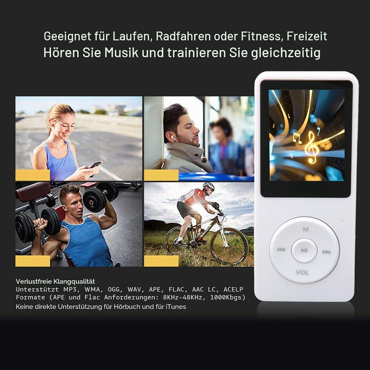 8 GB MP3 MP4 Player, Tragbarer Musik Player mit 1,8 Zoll TFT HD Bildschirm, Walkman Sportmusik Playe