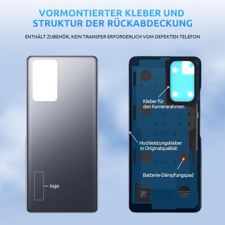 Eonpam Akkudeckel für Xiaomi Redmi Note 10 Pro Rückseite Glas Original Backcover Back Glas Ersatz mi