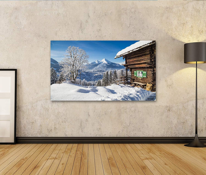 islandburner Bild auf Leinwand Schöne Berglandschaft In Den Bayerischen Alpen Mit Dorf Berchtesgaden