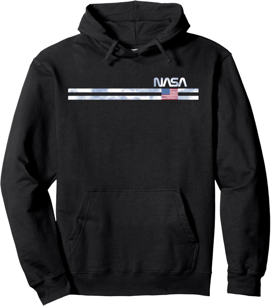 NASA United States Flag Stripes Pullover Hoodie