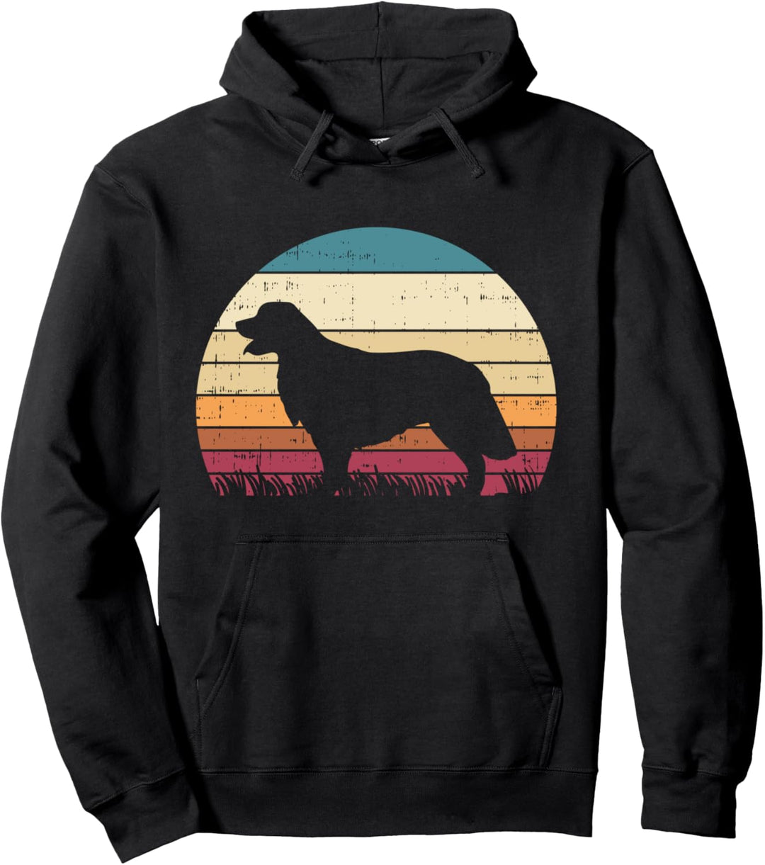 Golden Retriever Silhouette Sunset Retro Pet Dog Lover Gift Pullover Hoodie