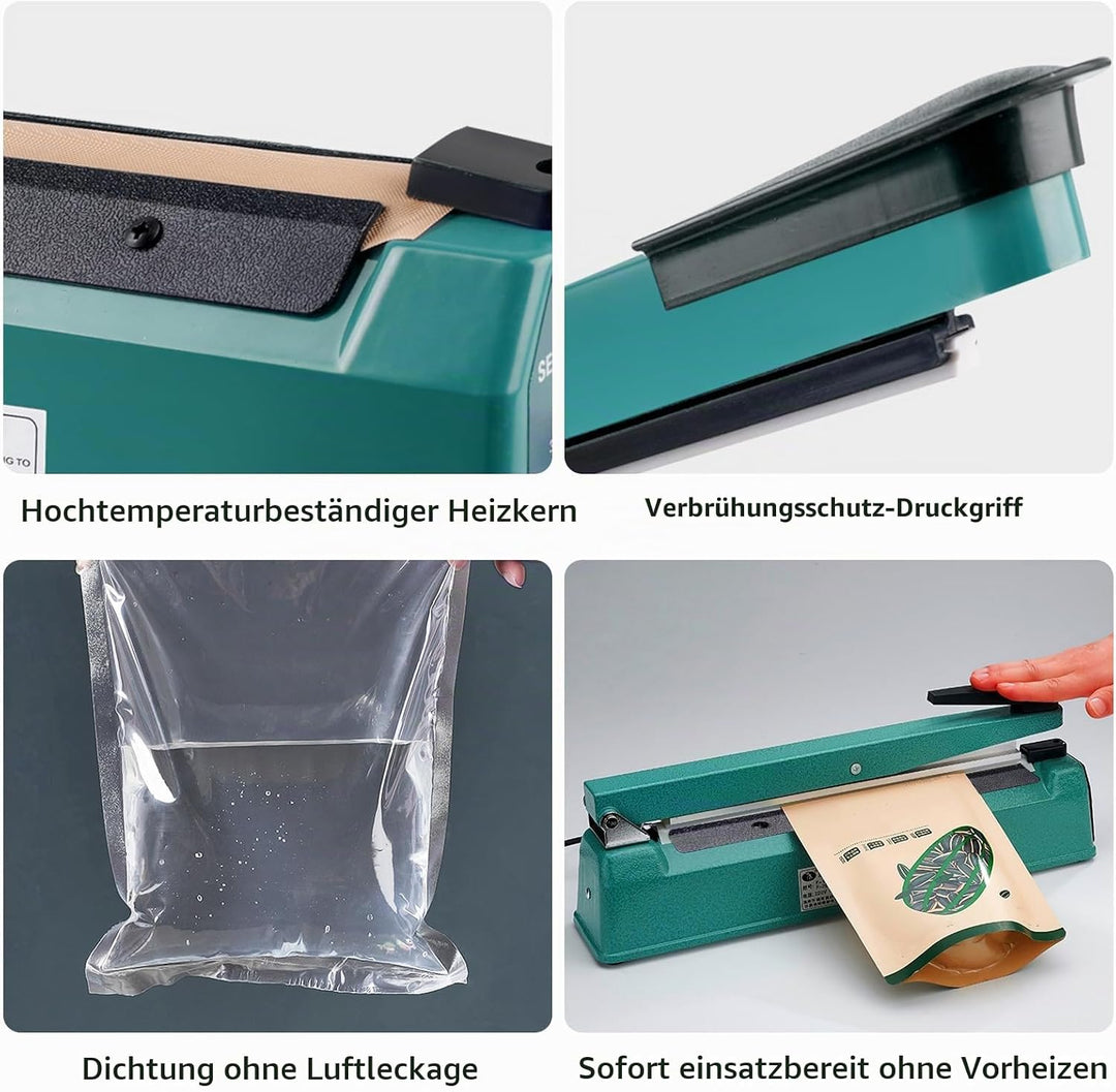 Heisssiegelgerät 200mm Folienschweissgerät 3mm, Mini Bag Sealer, Balkenschweissgerät, Manuelle Heiss