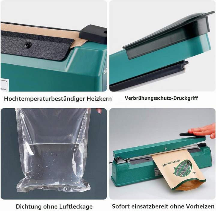Heisssiegelgerät 200mm Folienschweissgerät 3mm, Mini Bag Sealer, Balkenschweissgerät, Manuelle Heiss