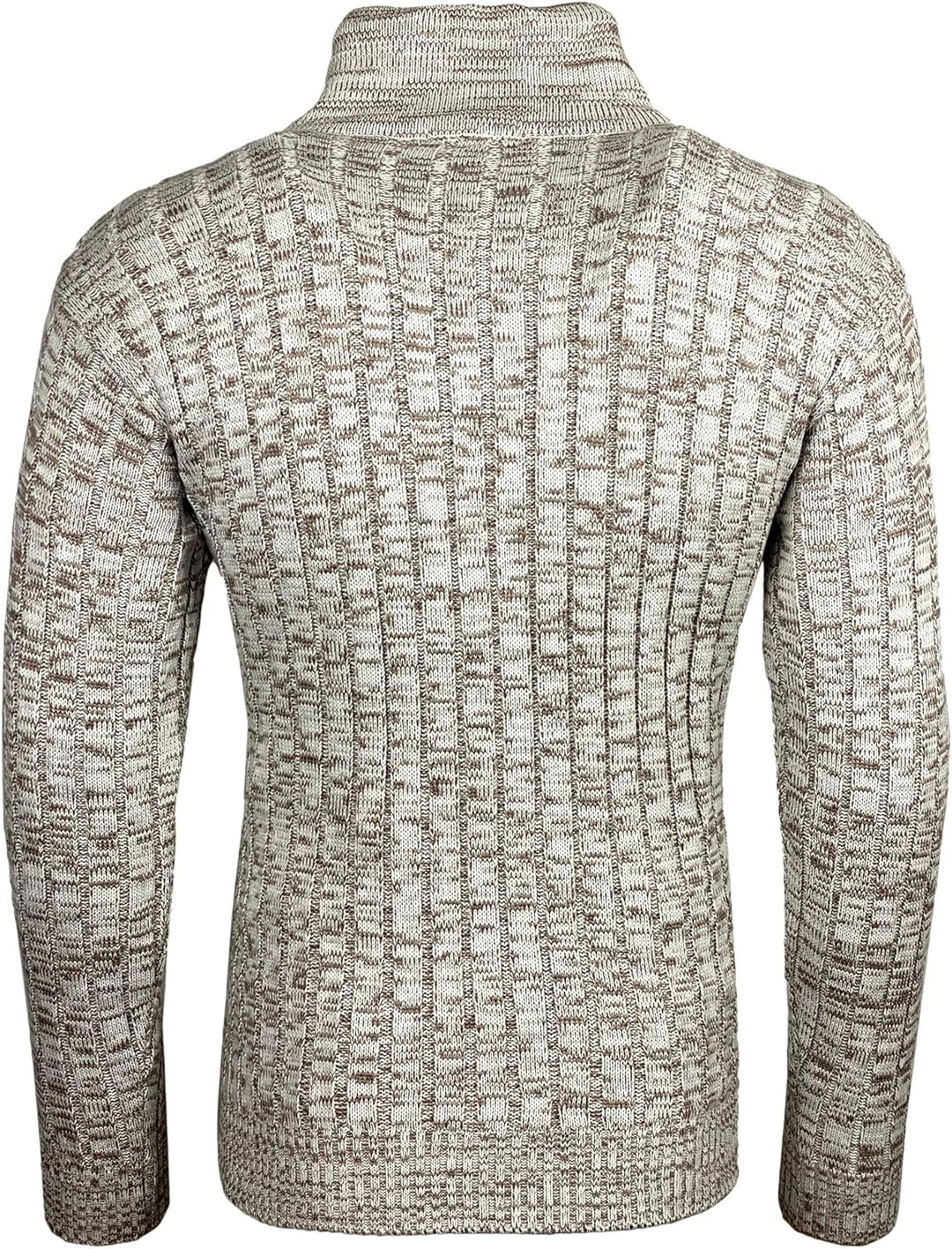 Subliminal Mode Herren Pullover aus grobem Strick mit Schalkragen BX292 XXL Beige, XXL Beige