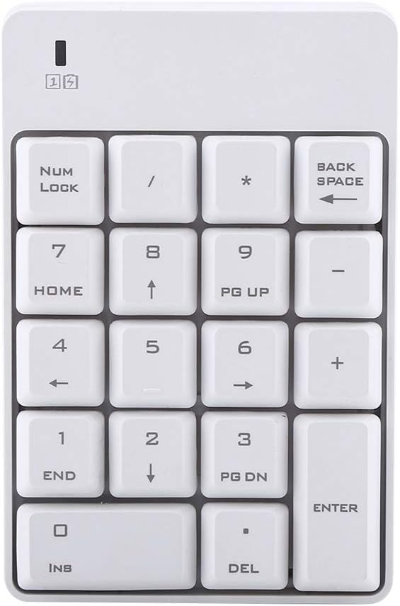 Zunate Drahtlose Zifferntastatur, Tragbares 2,4-GHz-Nummernfeld USB-WLAN-Nummerntastatur, 18-Tasten-