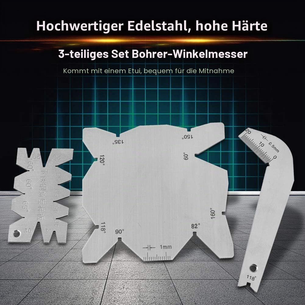 3 Teile/satz Bohrer Winkelmessgeräte, Sonstige Handwerkzeuge Sonstige Handwerkzeuge und Zubehör Edel