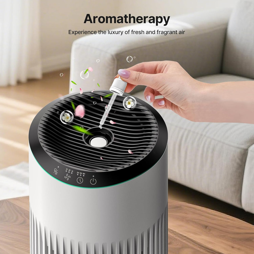 MERONTE Luftreiniger für Schlafzimmer, Allergischer Luftreiniger, Weiss | Air Purifier für Zuhause,