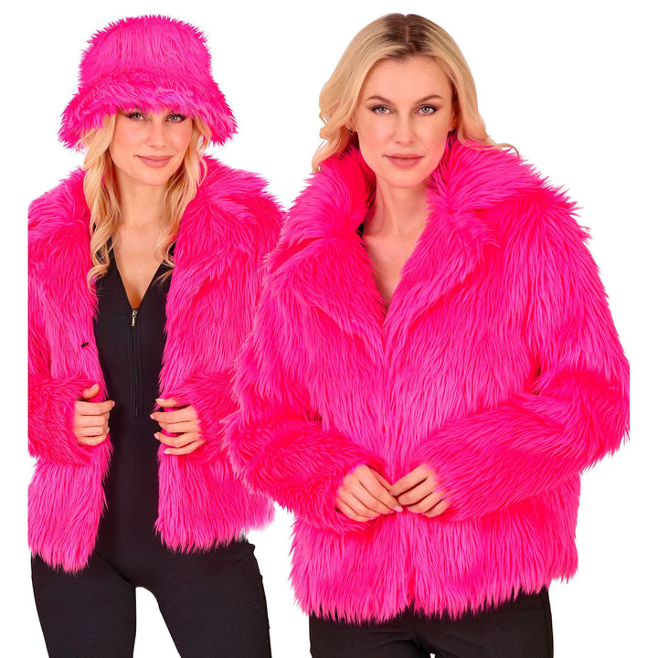 W WIDMANN MILANO Party Fashion - Damen Kunstfell-Jacke, flauschiger Pelz, Plüschjacke, Kostüm, Party