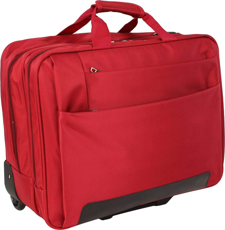 Pilotentrolley Aktenkoffer Pilotenkoffer Aktentrolley Koffer Trolley 48 cm Schwarz Dermata Bowatex