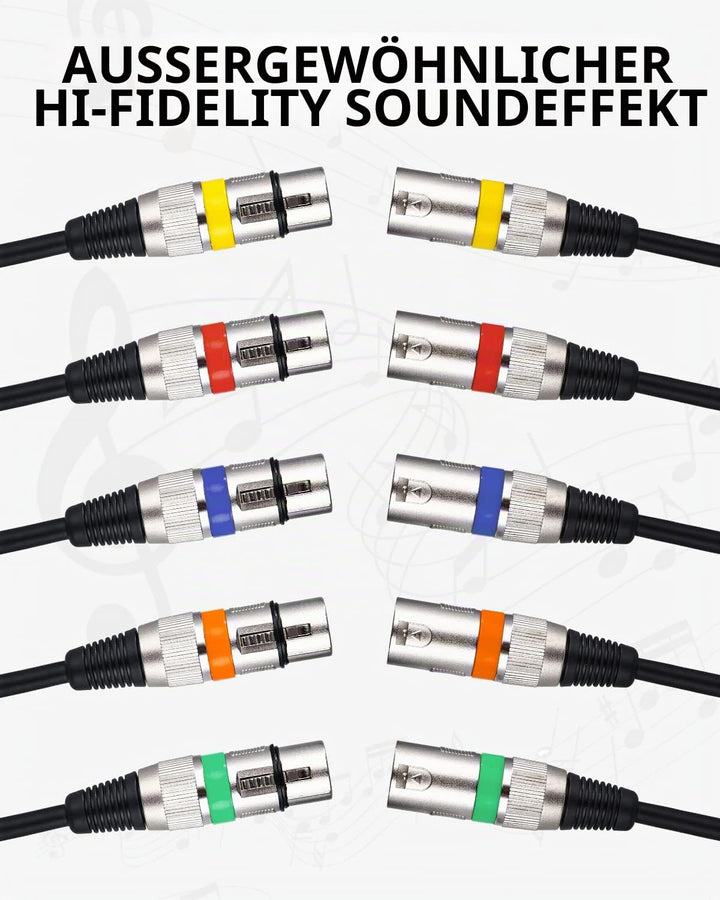 PERMUST 5 Stück 3-Pin DMX-Mikrofon-Signalkabel-Verbindungskabel, 5M XLR-Anschlussstecker mit Stecker