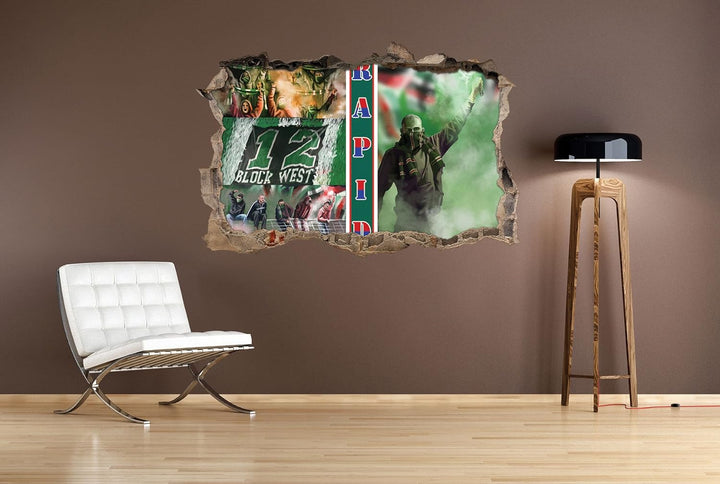 Ultras-Art Rapid Collage, 3D Wandsticker Format: 92x62cm, Wanddekoration