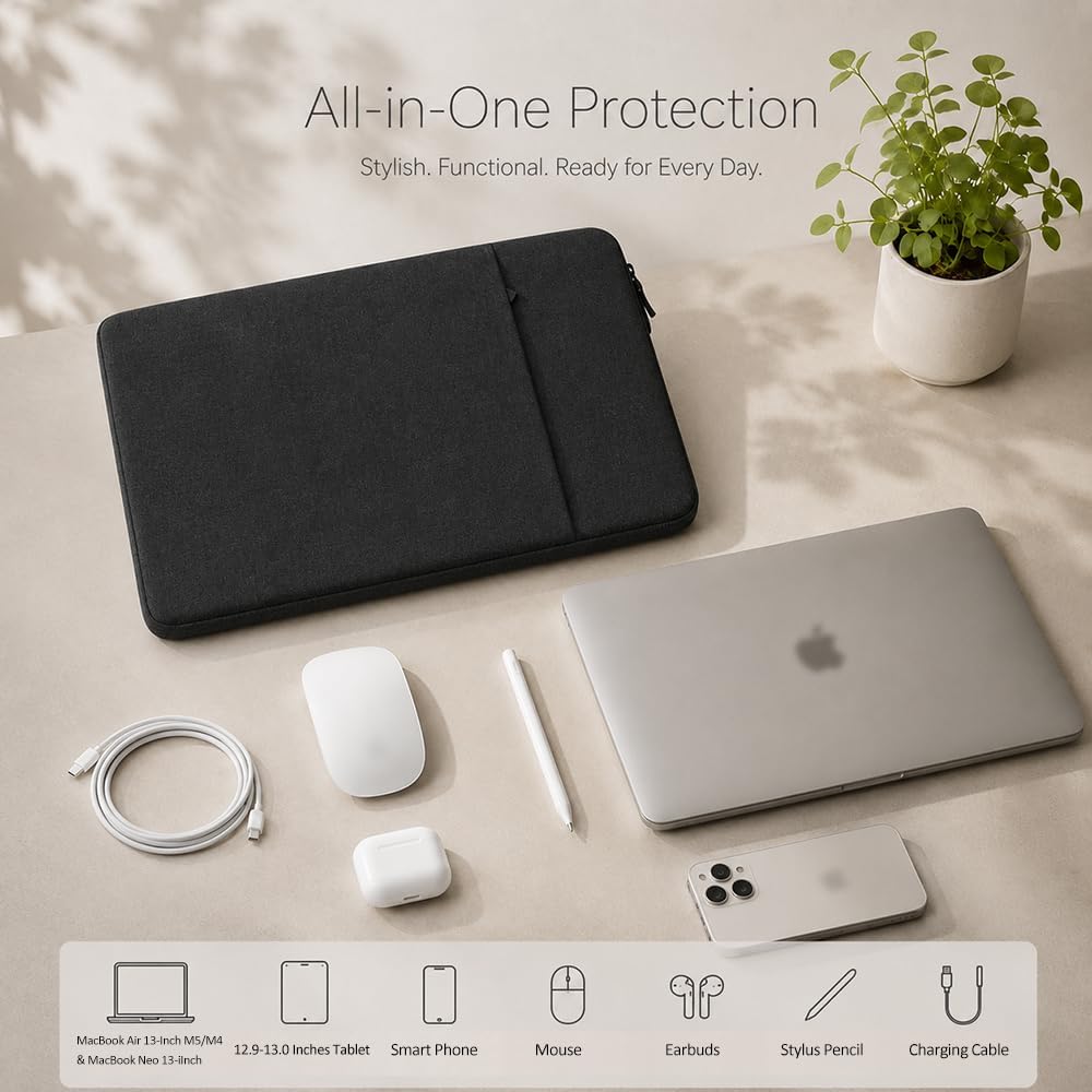 ProElife 13 Zoll Laptop Sleeve Case for 2024-2022 MacBook Air 13.6 inch Apple M3 M2 Chip &amp; MacBook P
