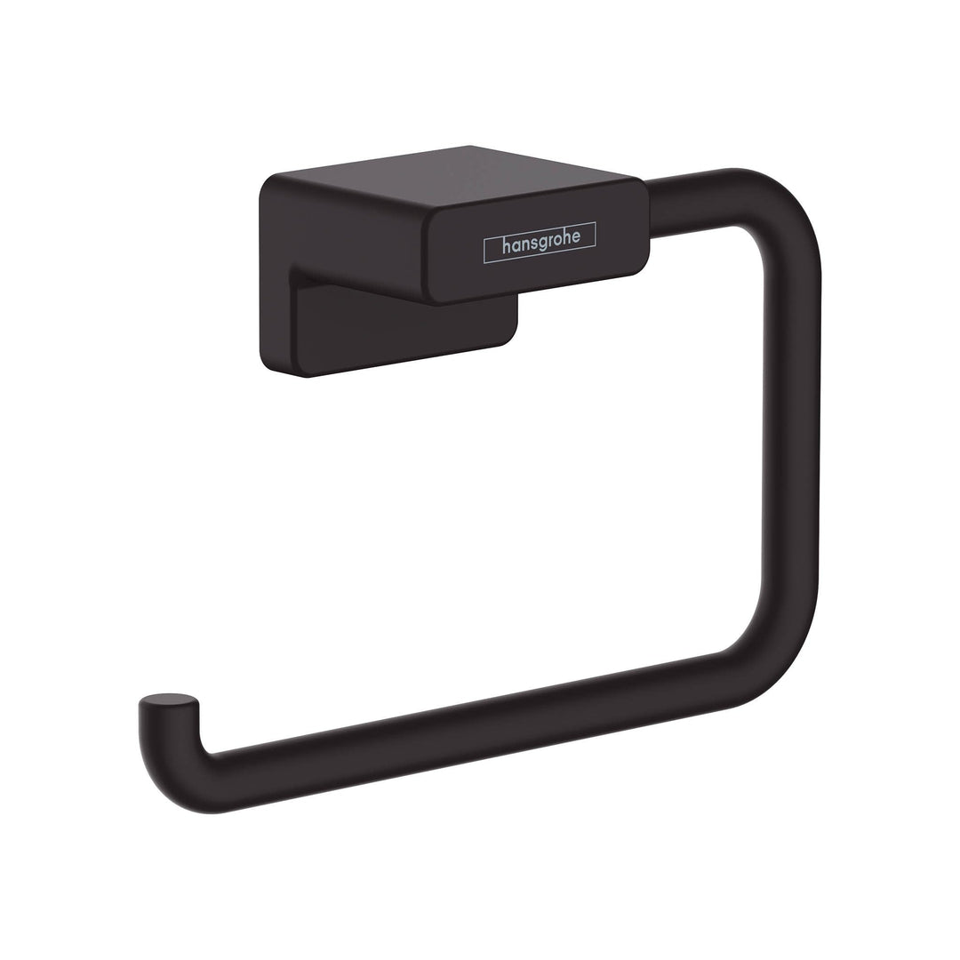 hansgrohe Toilettenpapierhalter AddStoris, Klopapierhalter ohne Deckel, Mattschwarz, 1 Rolle 1 Rolle