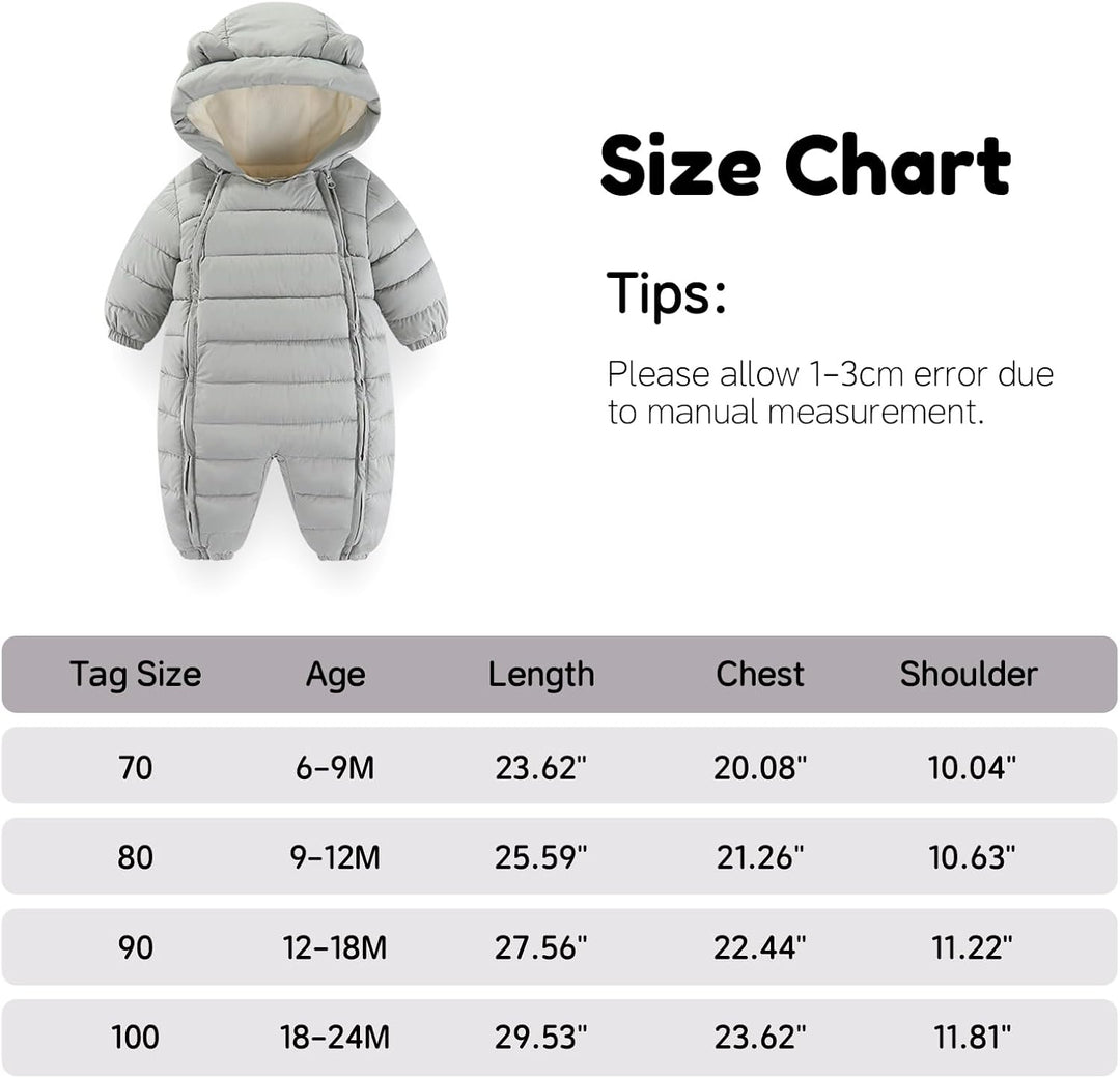 Baby Schneeanzug Overall Winter mit Kapuze Strampler Jungen Mädchen Säugling Schnee Tragen Dick Jump