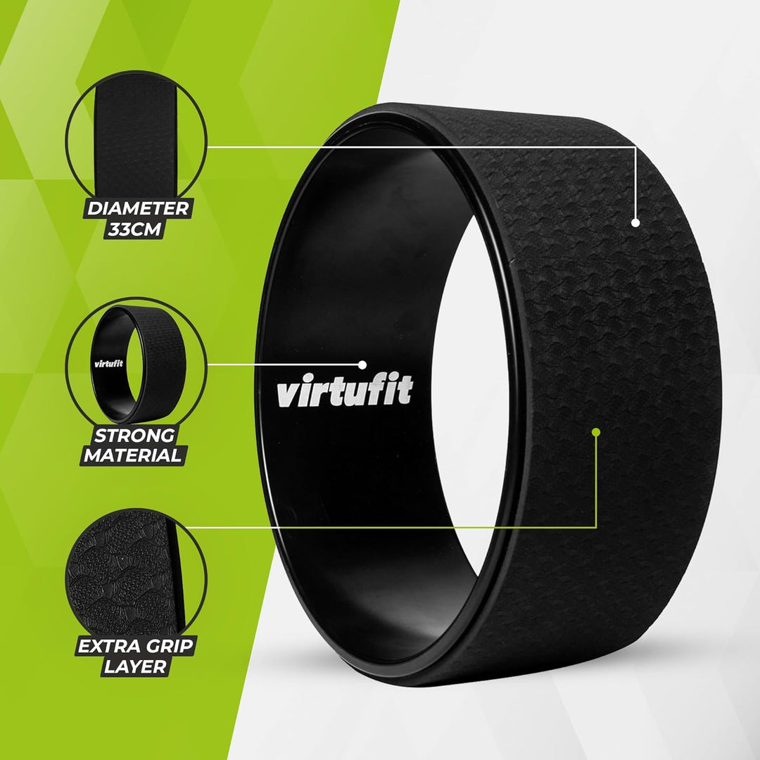VirtuFit Premium Yoga Rad - 33 cm - Onyx Schwarz