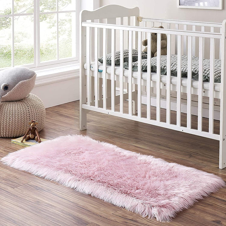 HEQUN Faux Lammfell Schaffell Teppich Kunstfell Dekofell Lammfellimitat Teppich Longhair Fell Nachah
