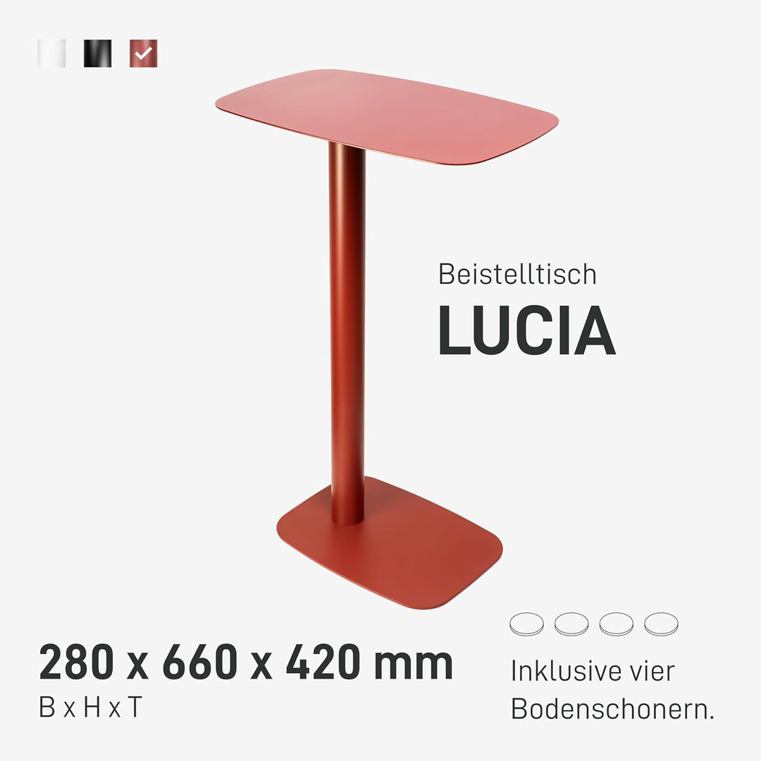 Natural Goods Berlin 1x Beistelltisch Lucia - Laptop Tisch Für Sofa Rot - Beistelltisch Couch Metall