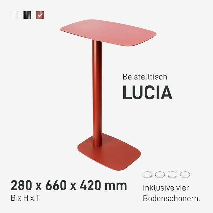 Natural Goods Berlin 1x Beistelltisch Lucia - Laptop Tisch Für Sofa Rot - Beistelltisch Couch Metall