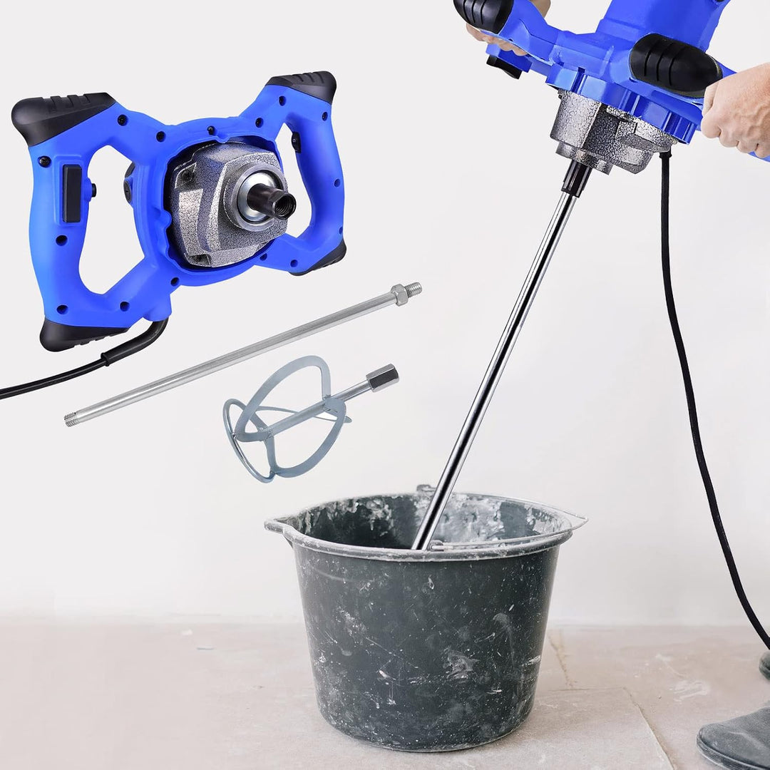 2400W Mörtelrührer Rührwerk Gipsmischer 2m Stromkabel, einstellbare Geschwindigkeit 6 Gang, Sperrtas