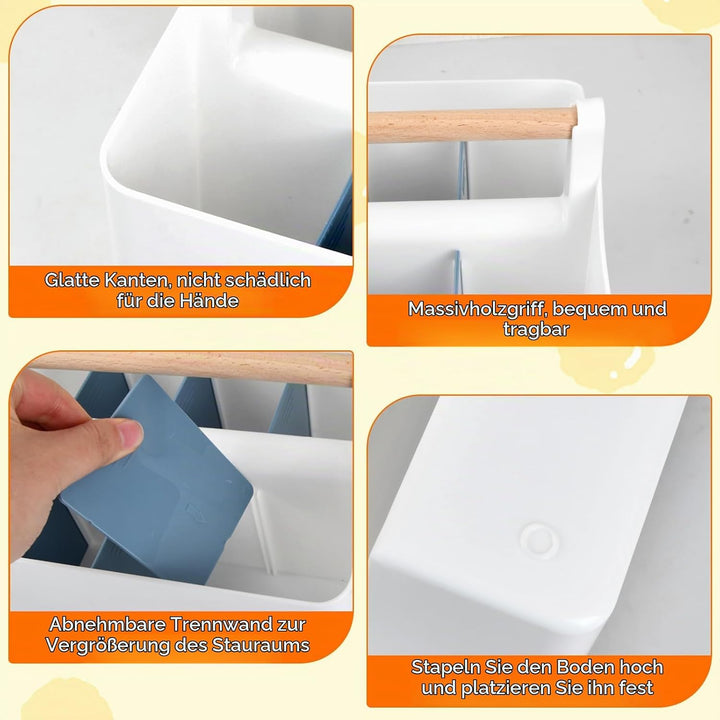 Tragbare Aufbewahrungsbox, Box Organizer in Bad Küche, Weisser Mehrzweck-Caddy Organizer, Wasserdich